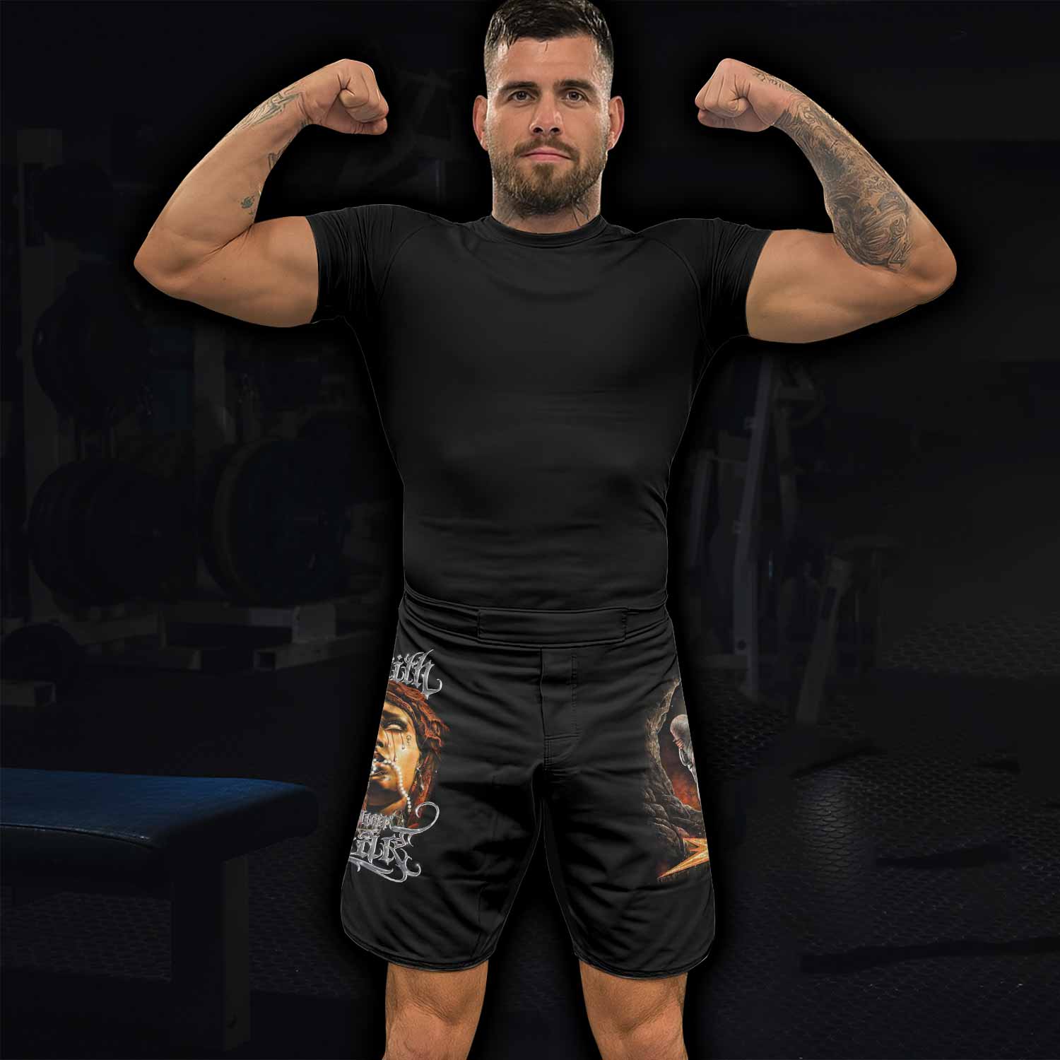 Faith Over Fear Fight Shorts – lifestyle view
