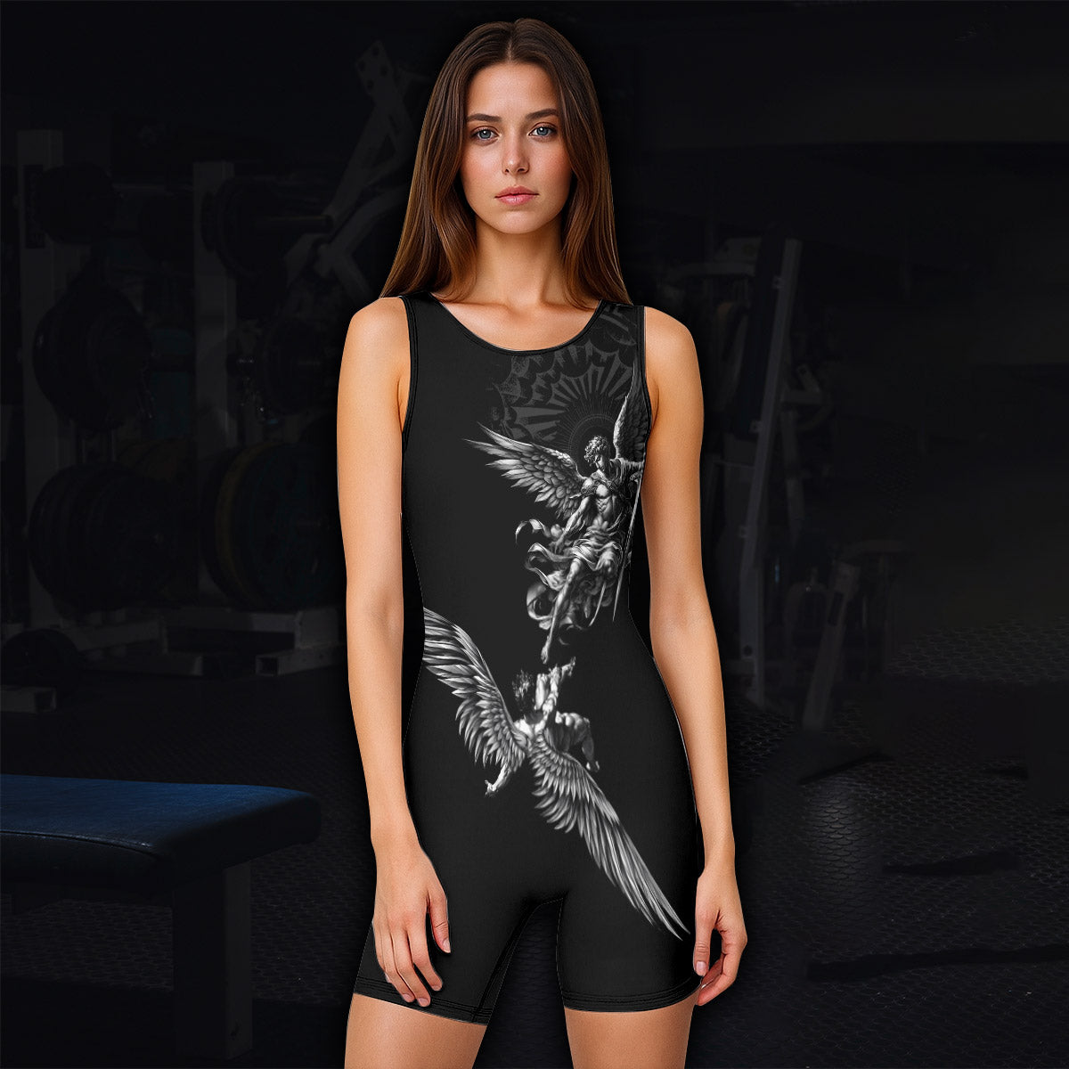 Fall of Icarus Wrestling Singlet - women's lifestyle view