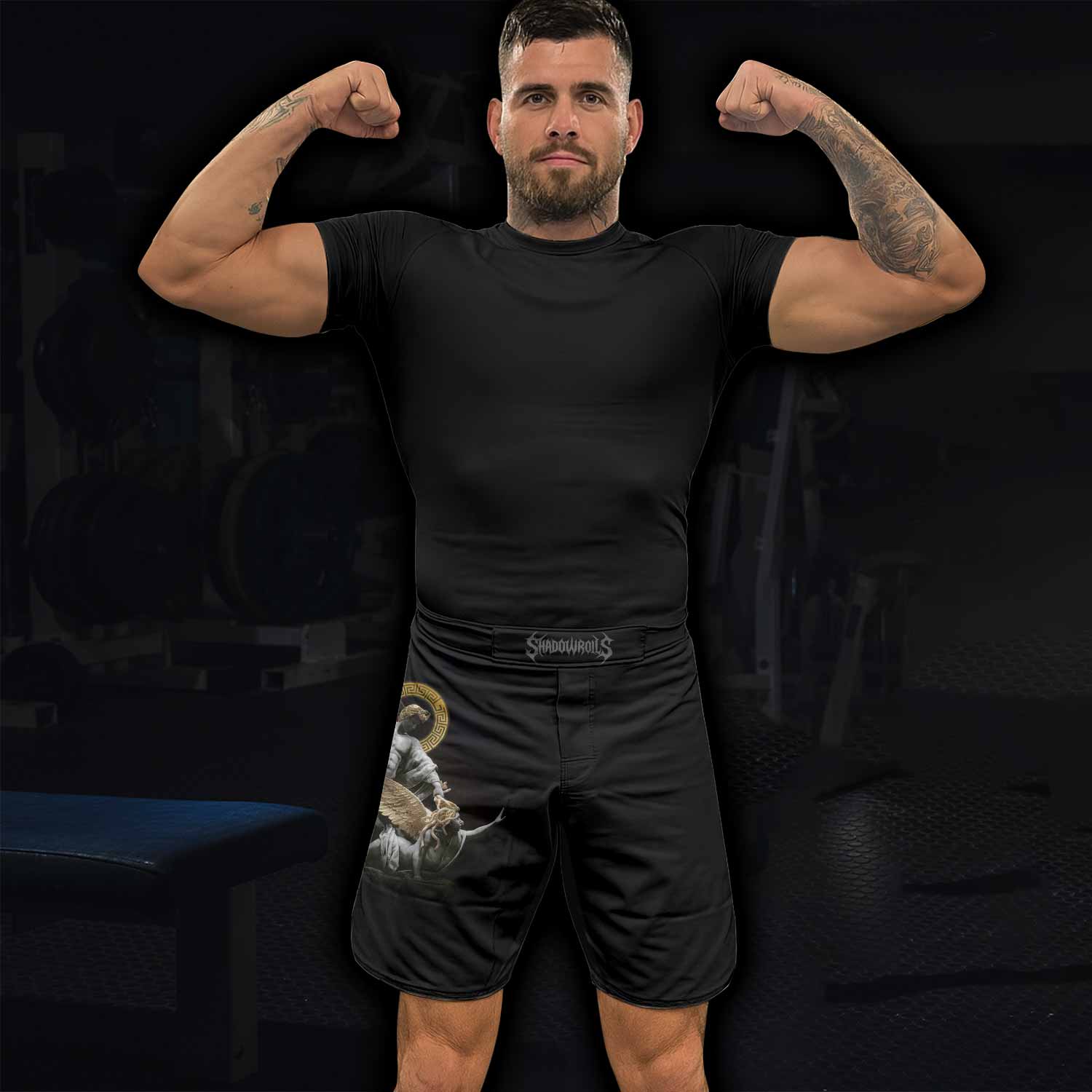 Fall of Medusa Fight Shorts - lifestyle view