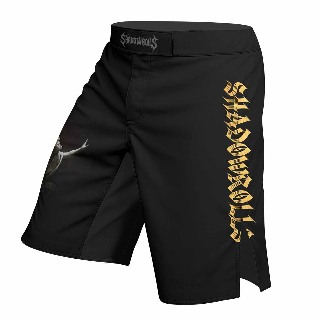 Fall of Medusa Fight Shorts - right side mockup