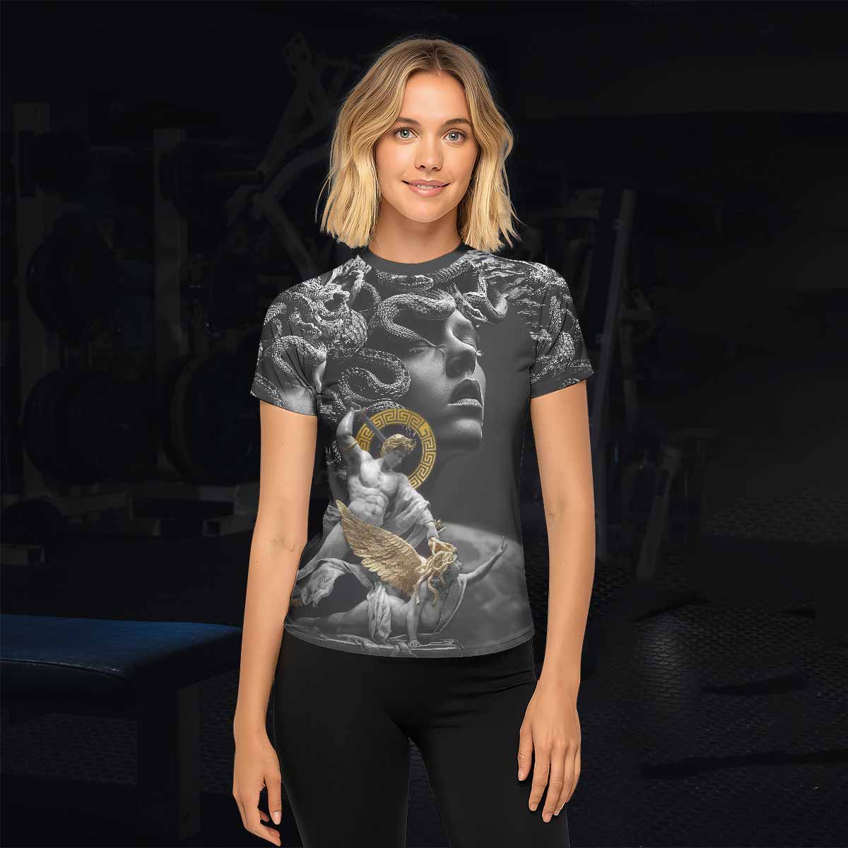 Fall of Medusa Women's Rash Guard Short Sleeve - lifestyle view