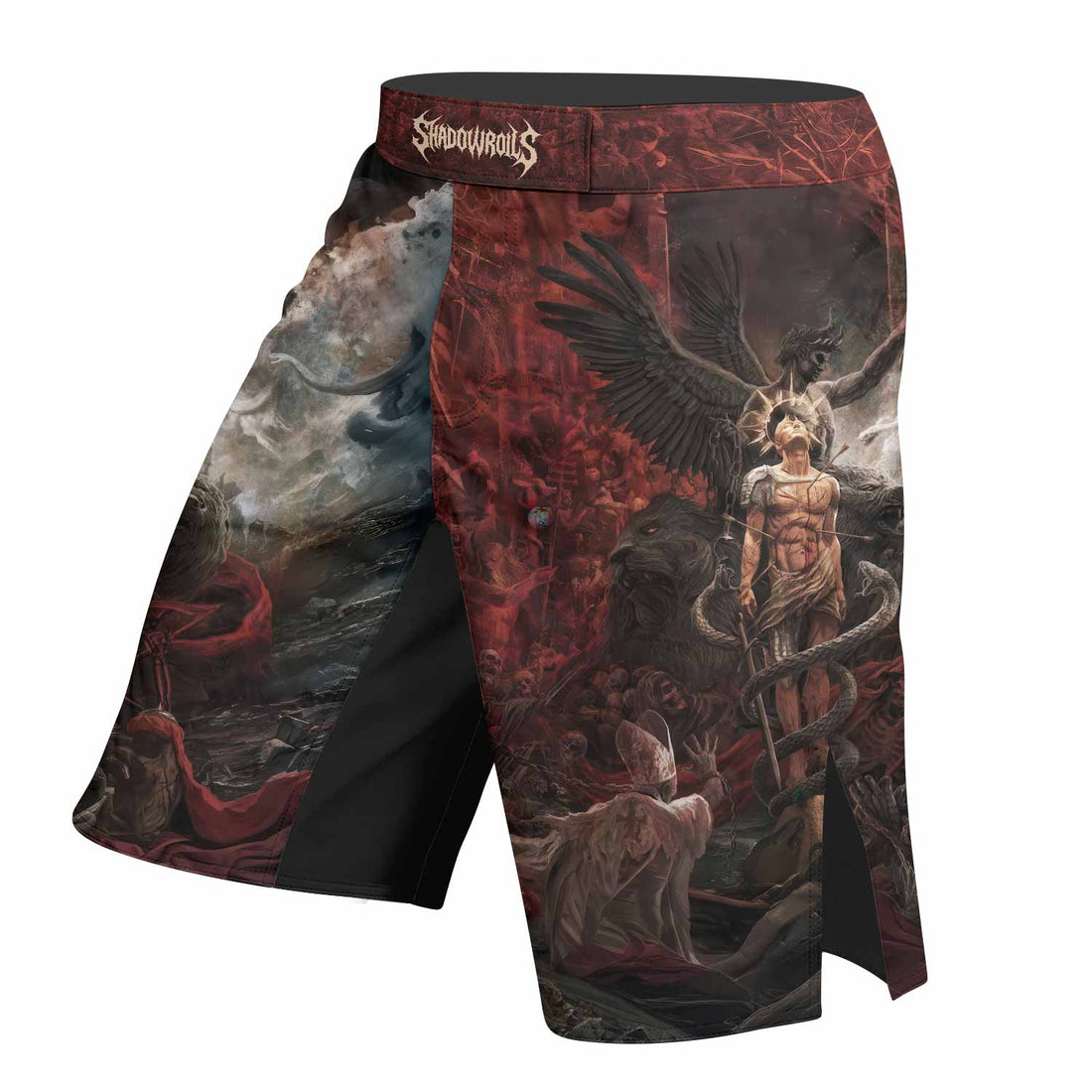 Fallen Angel Fight Shorts - right side mockup