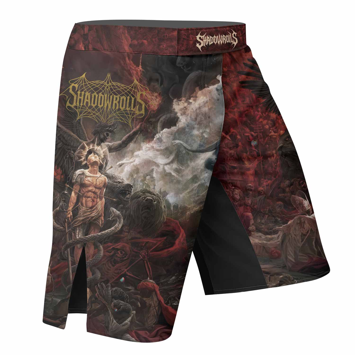 Fallen Angel Fight Shorts - right side mockup