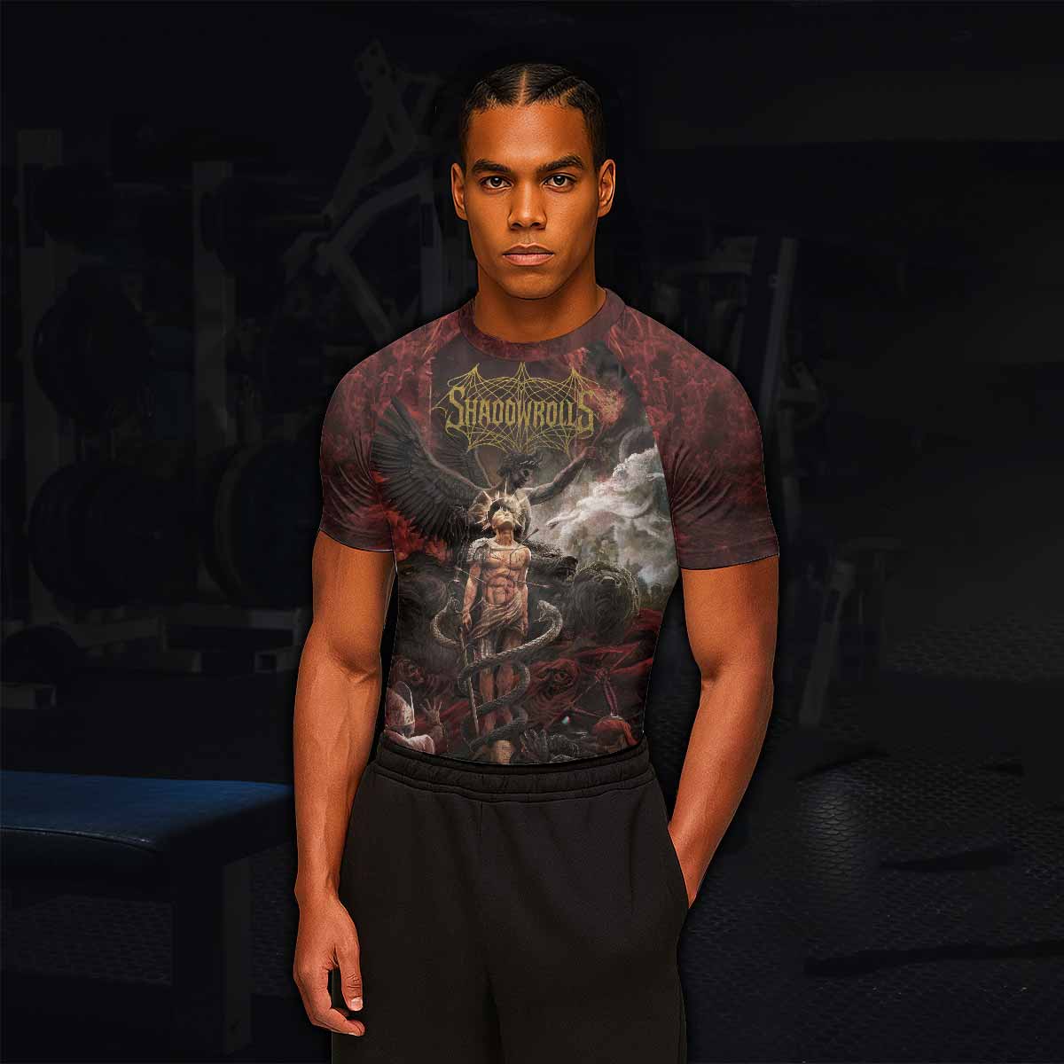 Fallen Angel Men's Rash Guard Short Sleeve - lifestyle view