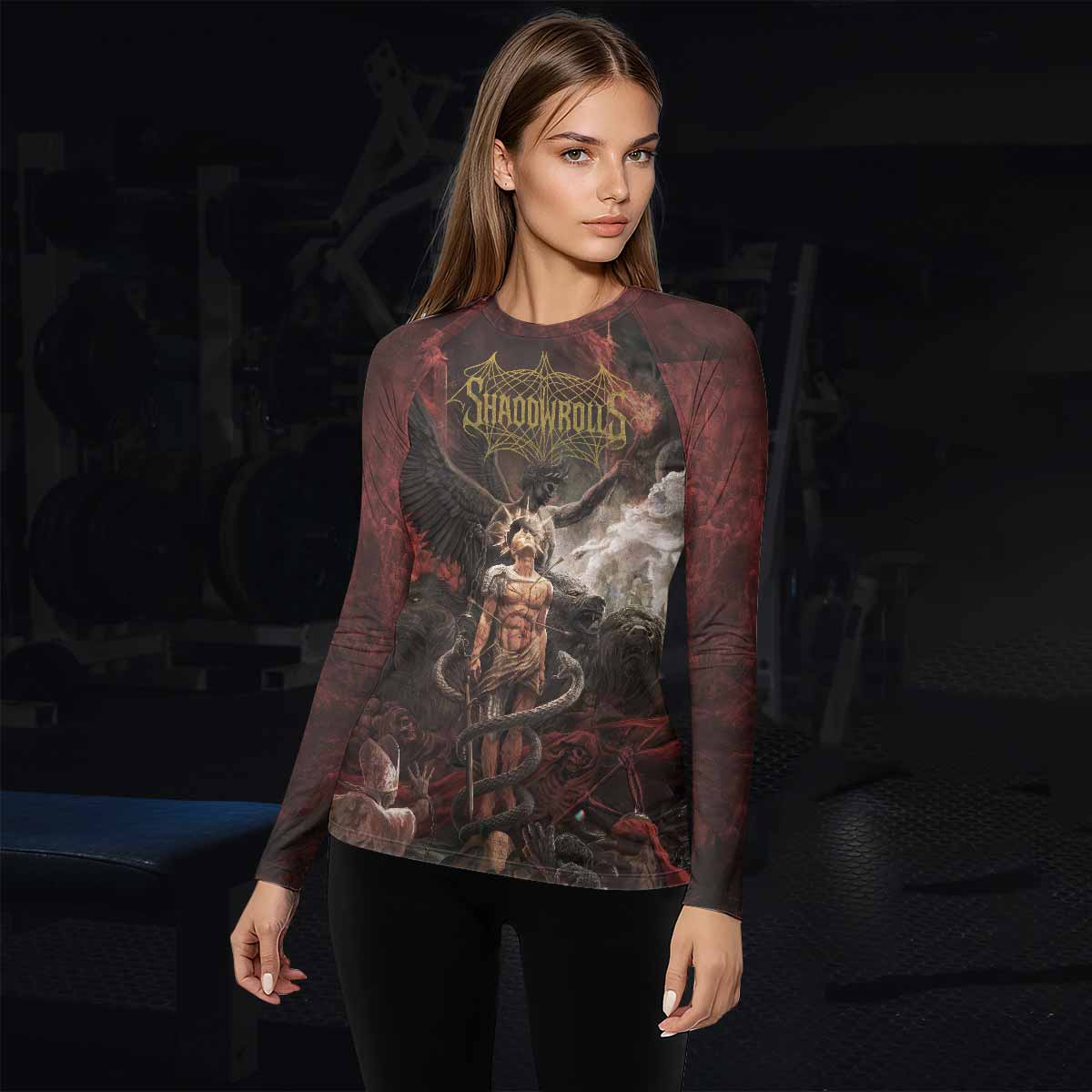 Fallen Angel Women's Rash Guard Long Sleeve - lifestyle view