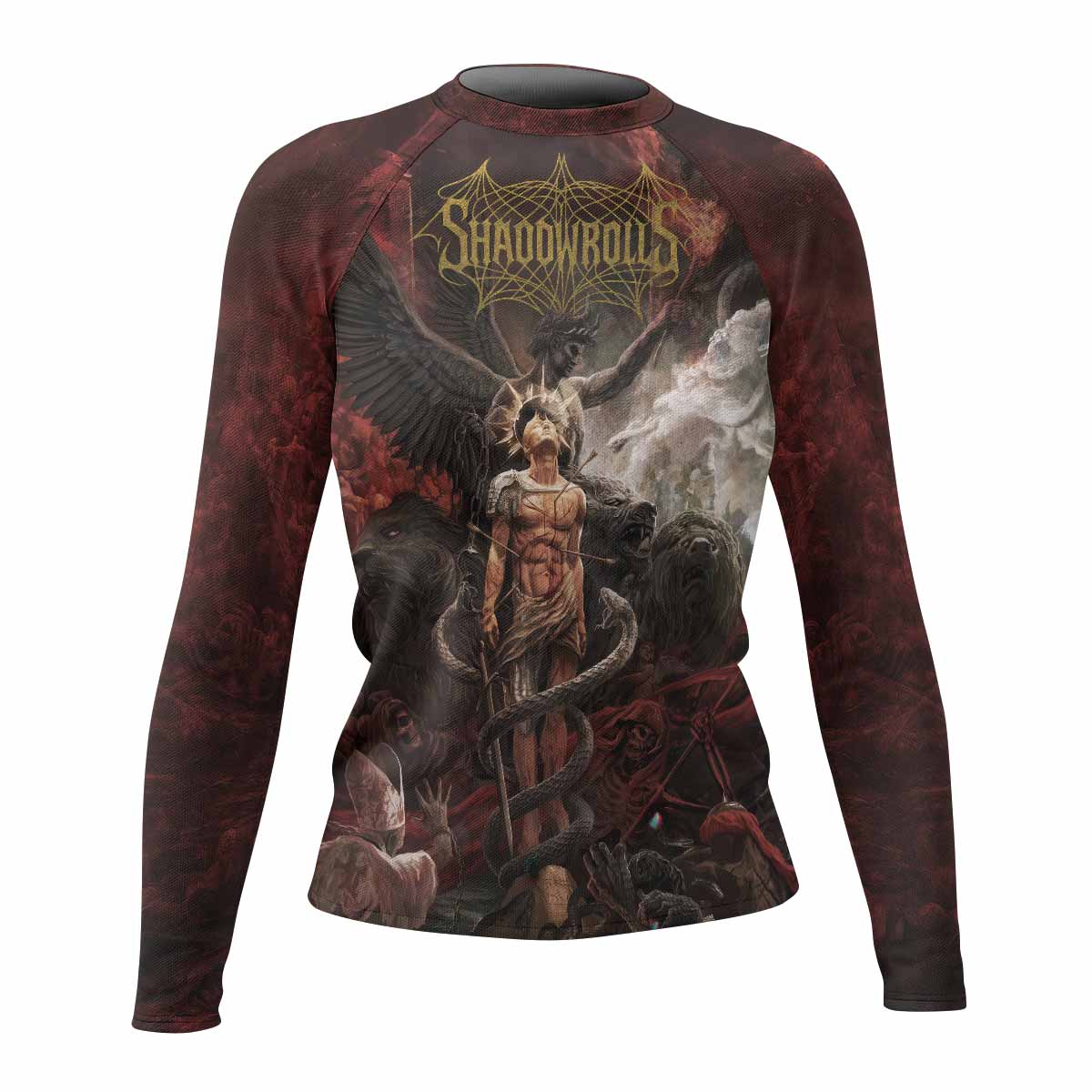 Fallen Angel Women's Rash Guard Long Sleeve - front view mockup 