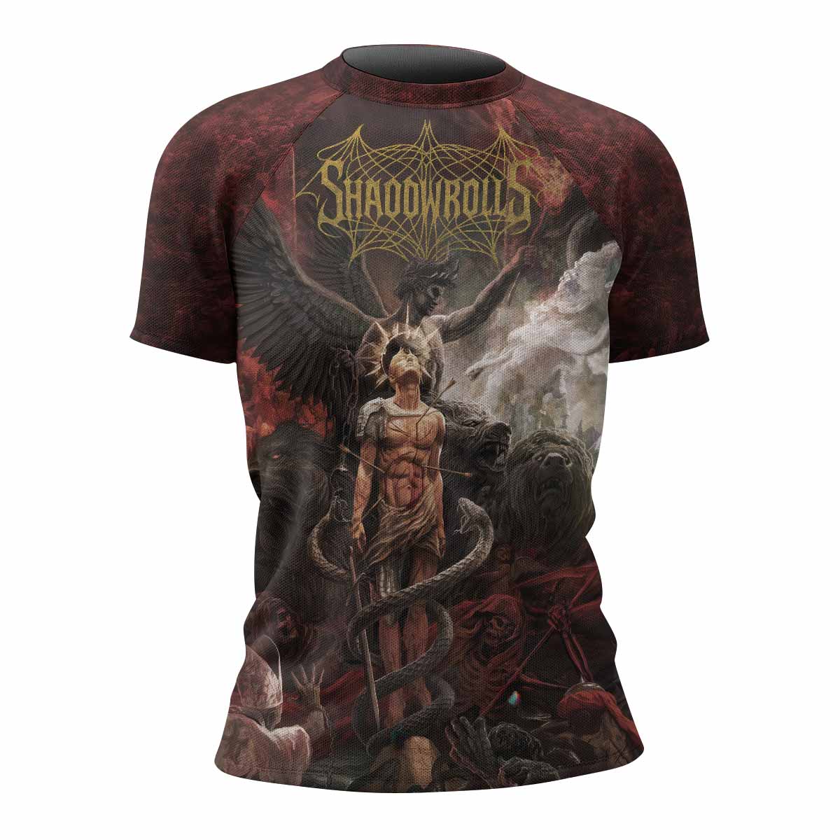 Fallen Angel Women's Rash Guard Short Sleeve - front view mockup 