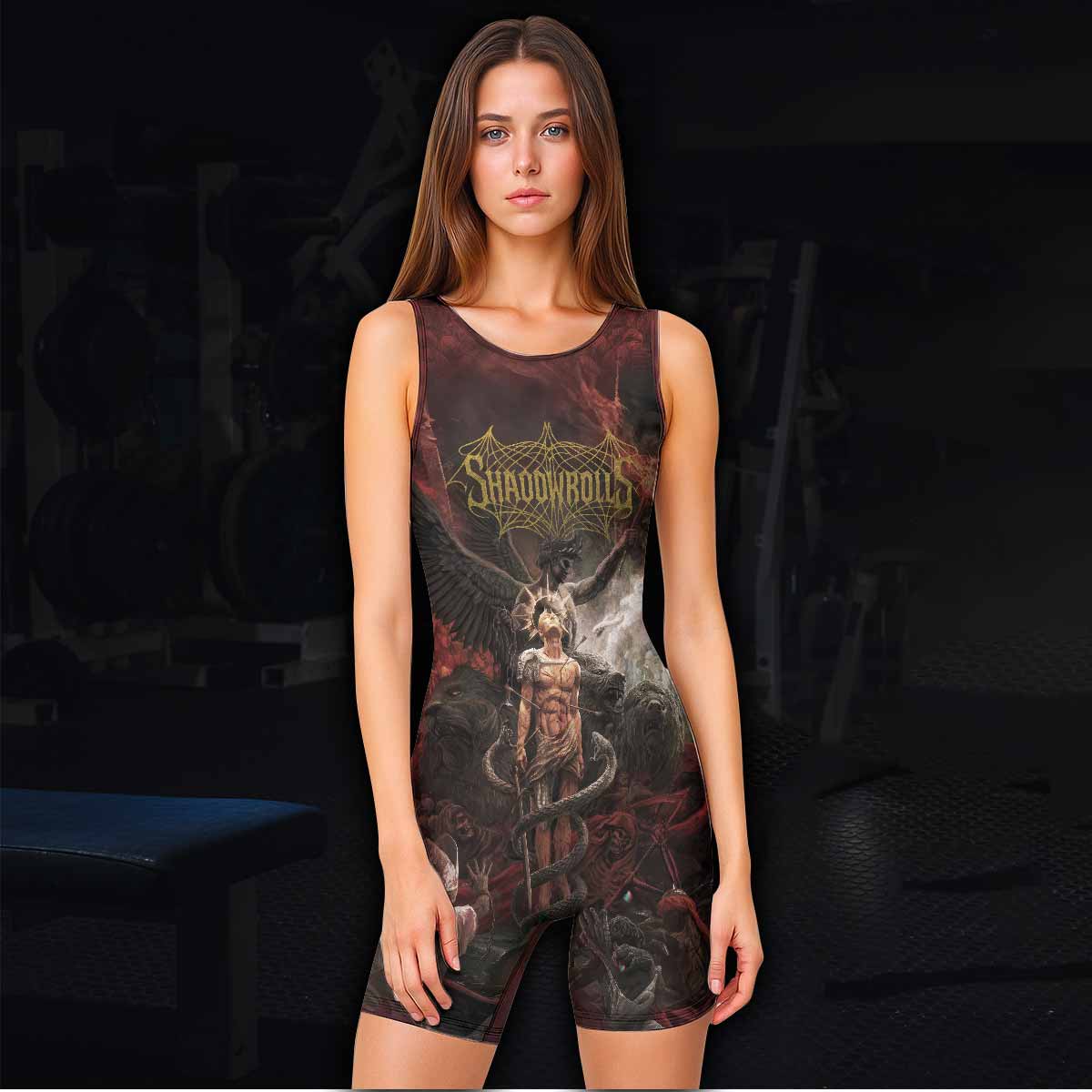Fallen Angel Wrestling Singlet - women's lifestyle view