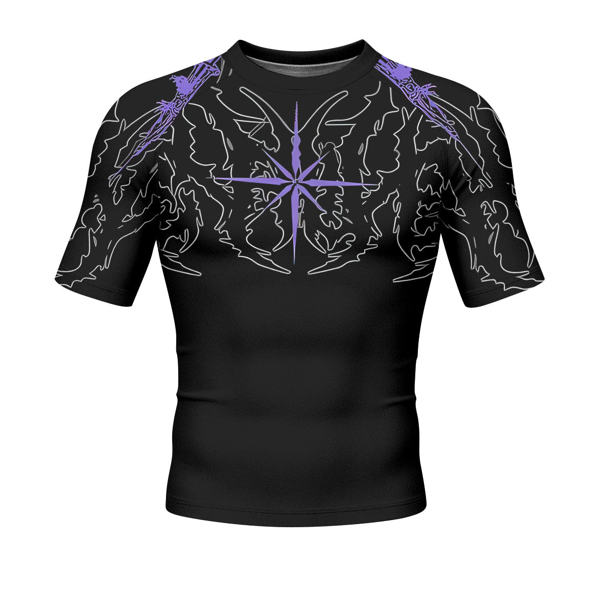 Far From Grace Men’s Short Sleeve Rash Guard - front view mockup