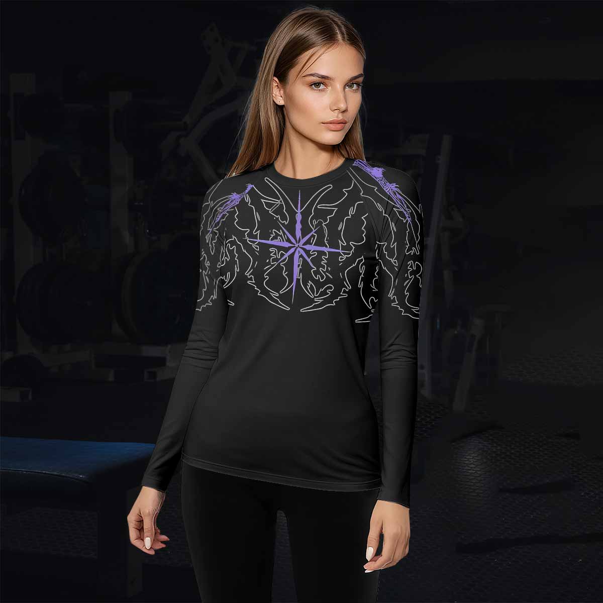 Far From Grace Women’s Long Sleeve Rash Guard - lifestyle view