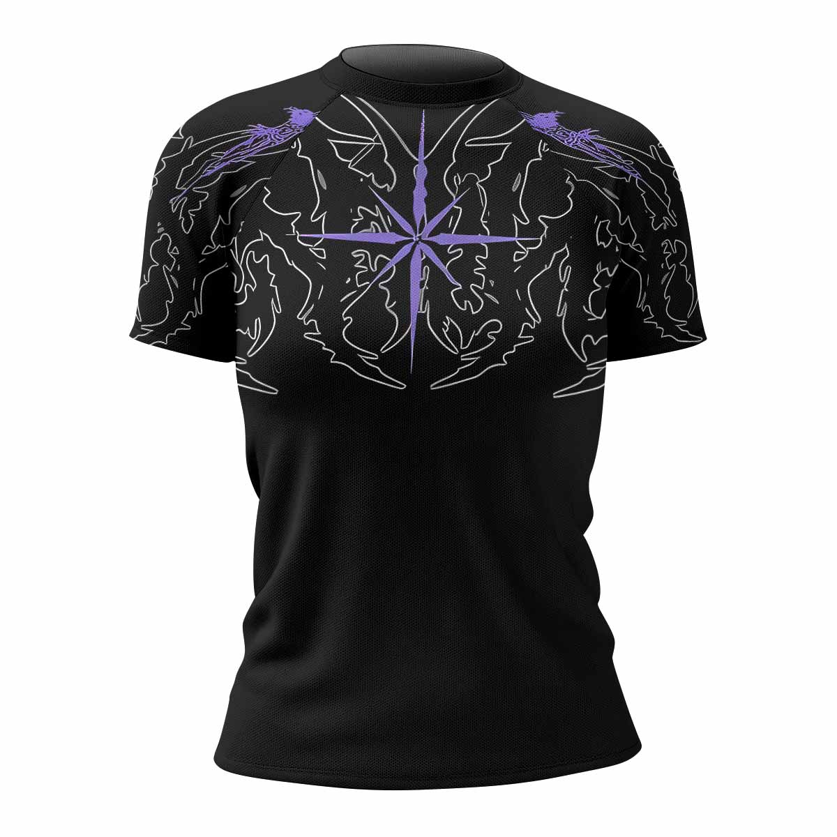 Far From Grace Women’s Short Sleeve Rash Guard - front view mockup