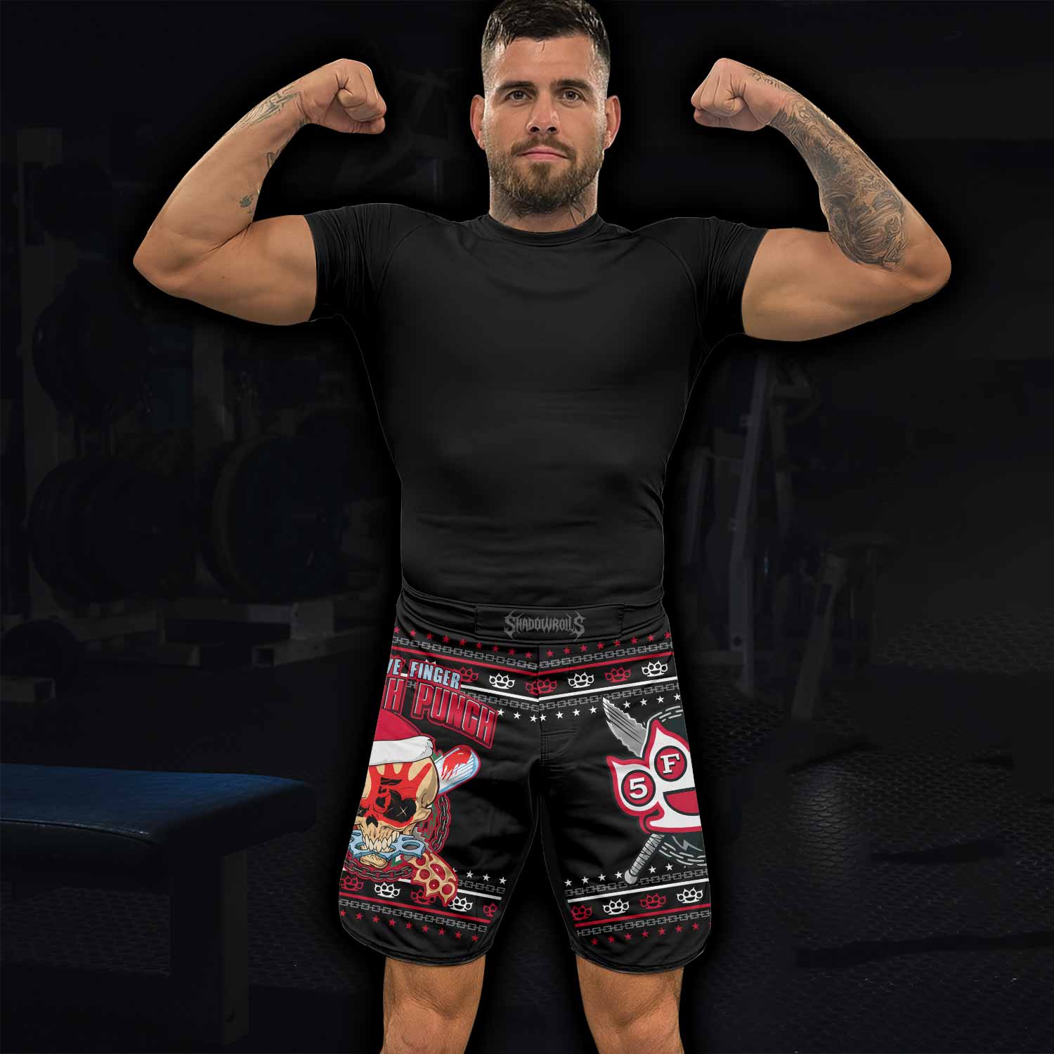 Five Finger Death Punch Christmas Heavy Metal Band Mixed Martial Arts Shorts - lifestyle view