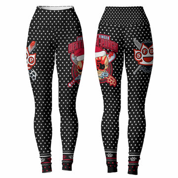 Five Finger Death Punch Christmas Heavy Metal Band Women's Leggings - front and back view