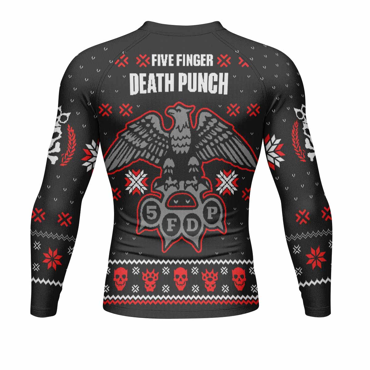 Five Finger Death Punch Eagle Heavy Metal Band Men's Rash Guard Long Sleeve - back view mockup