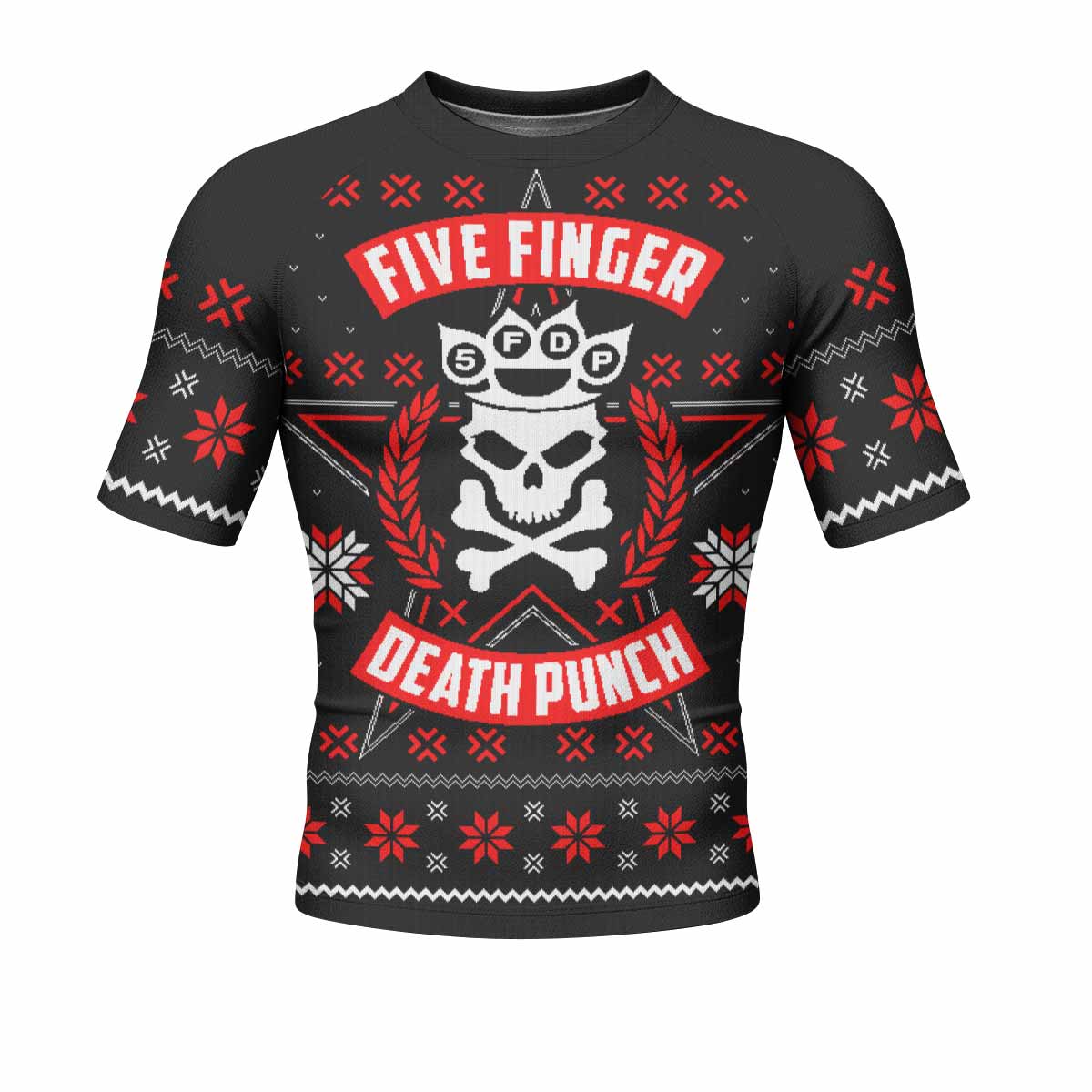 Five Finger Death Punch Eagle Heavy Metal Band Men's Rash Guard Short Sleeve - front view mockup