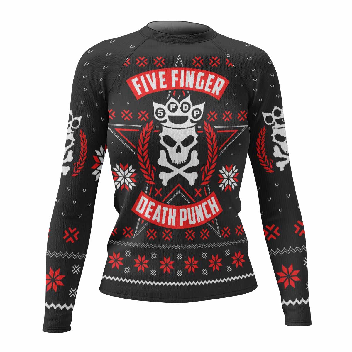 Five Finger Death Punch Eagle Heavy Metal Band Women's Rash Guard Long Sleeve - front view mockup