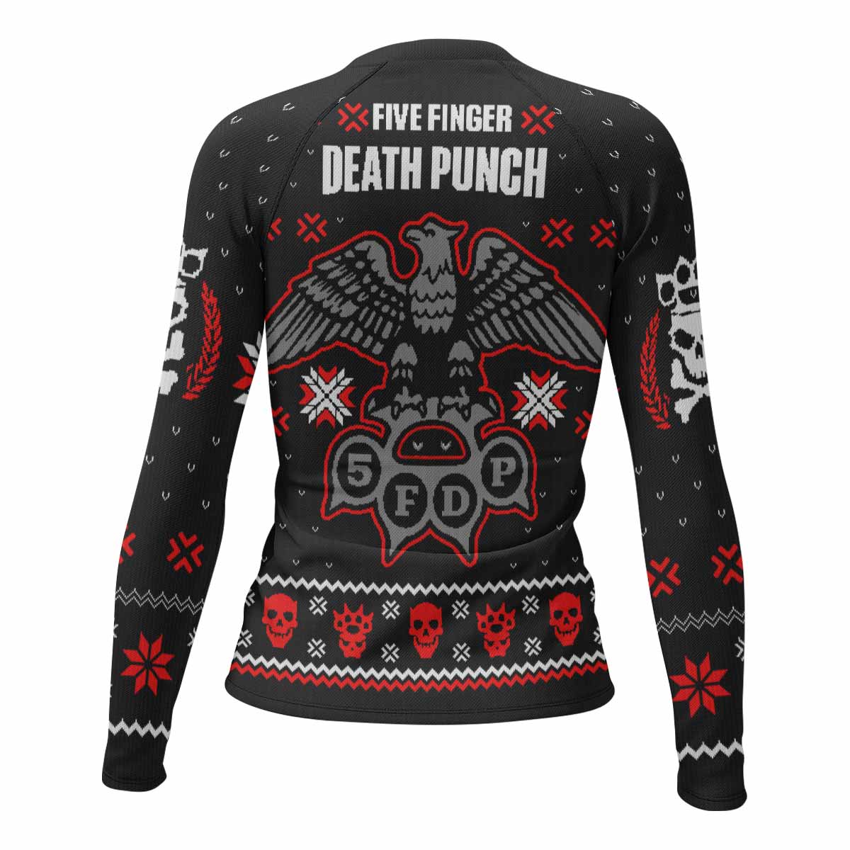 Five Finger Death Punch Eagle Heavy Metal Band Women's Rash Guard Long Sleeve - back view mockup