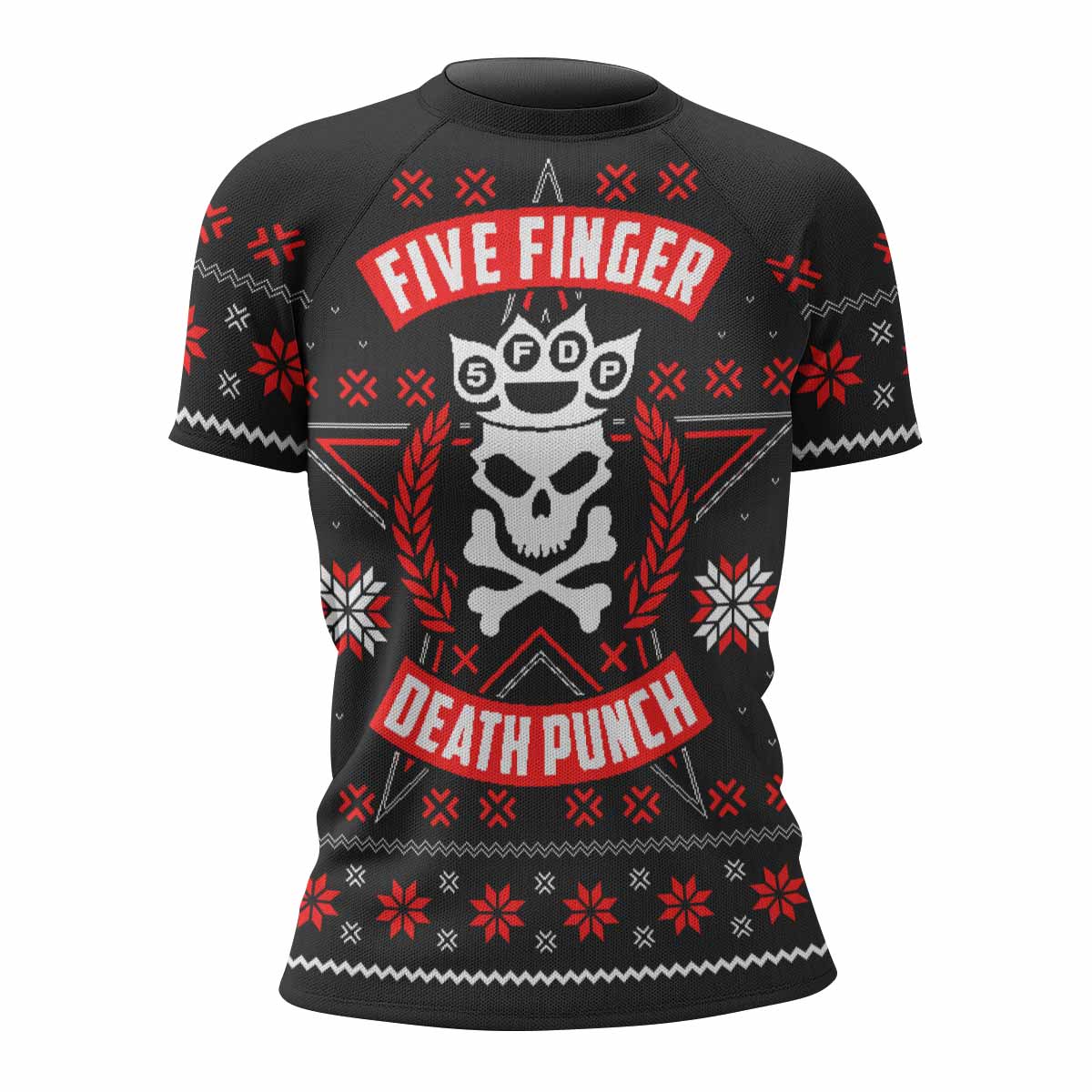 Five Finger Death Punch Eagle Heavy Metal Band Women's Rash Guard Short Sleeve - front view mockup