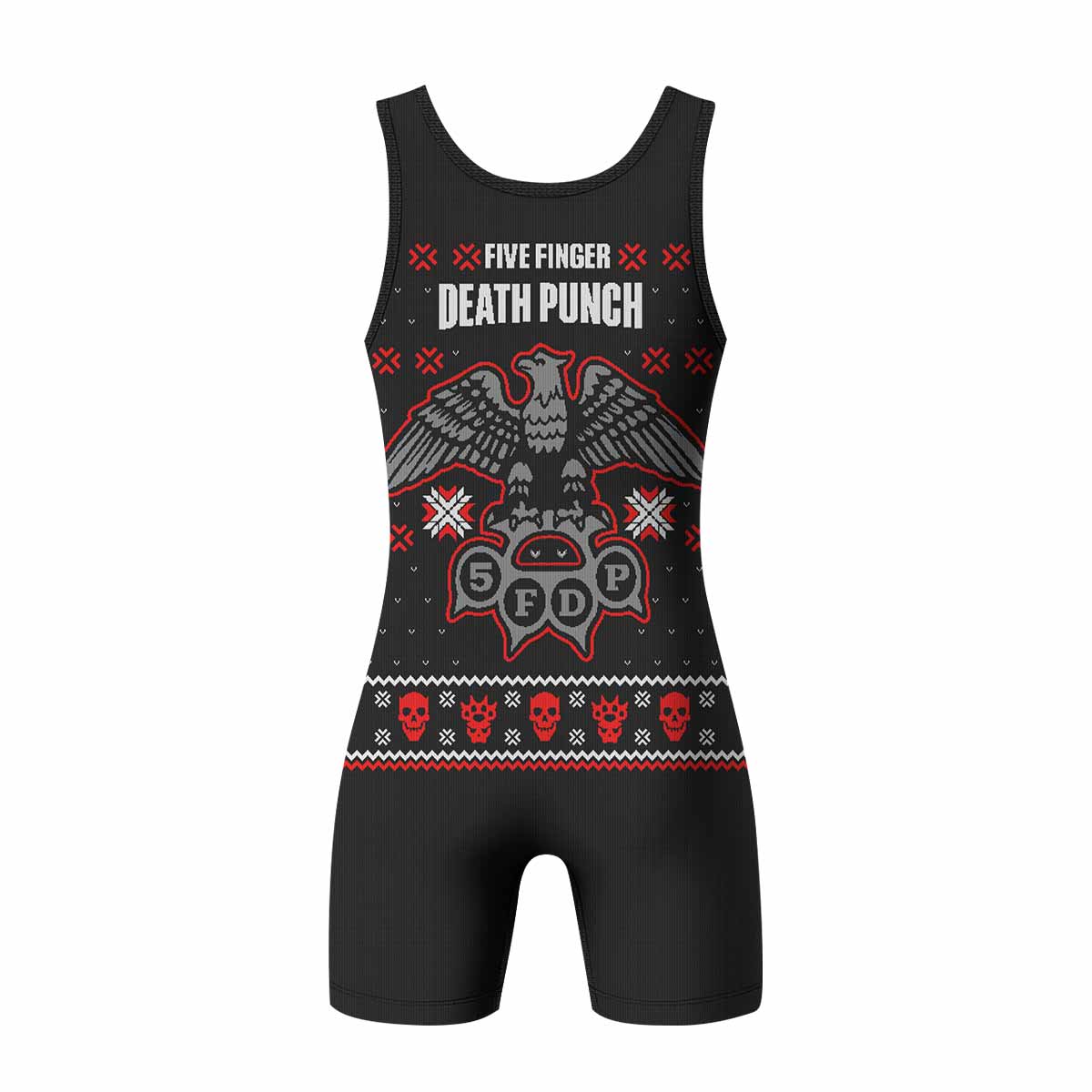 Five Finger Death Punch Eagle Heavy Metal Band Wrestling Singlet - back view mockup