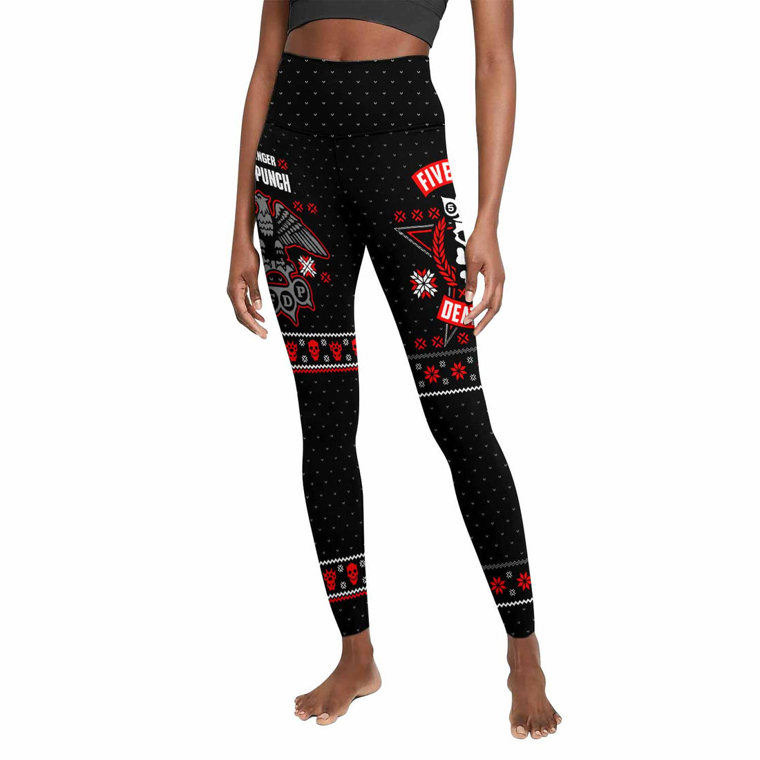 Five Finger Death Punch Eagle Heavy Metal Band Women's Leggings - front and back view