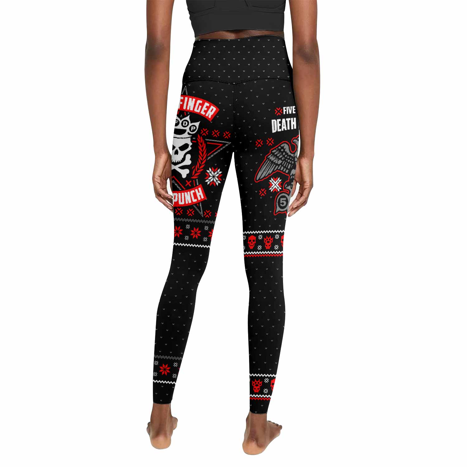 Five Finger Death Punch Eagle Heavy Metal Band Women's Leggings - back view mockup