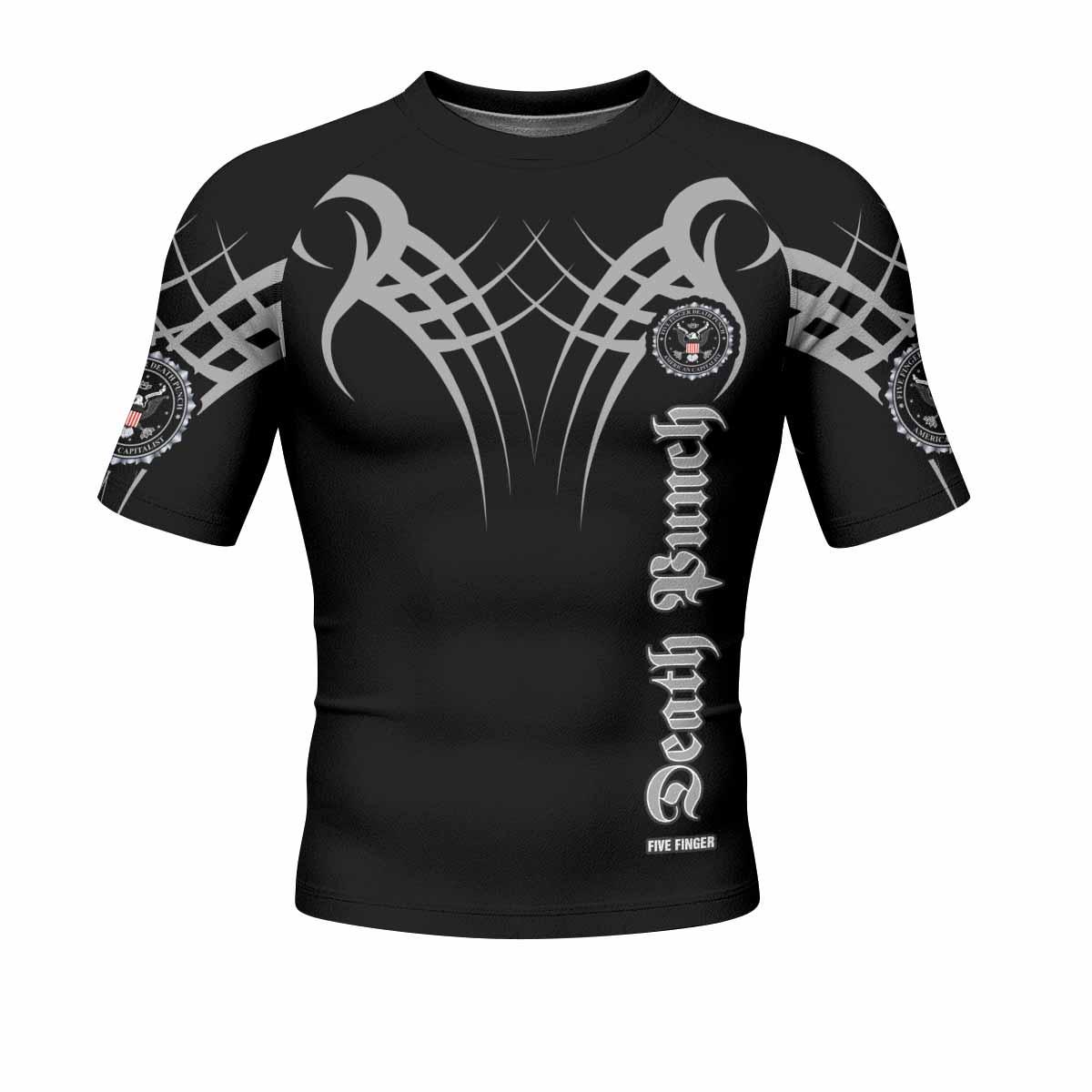 Five Finger Death Punch Men's Rash Guard Short Sleeve - front view mockup
