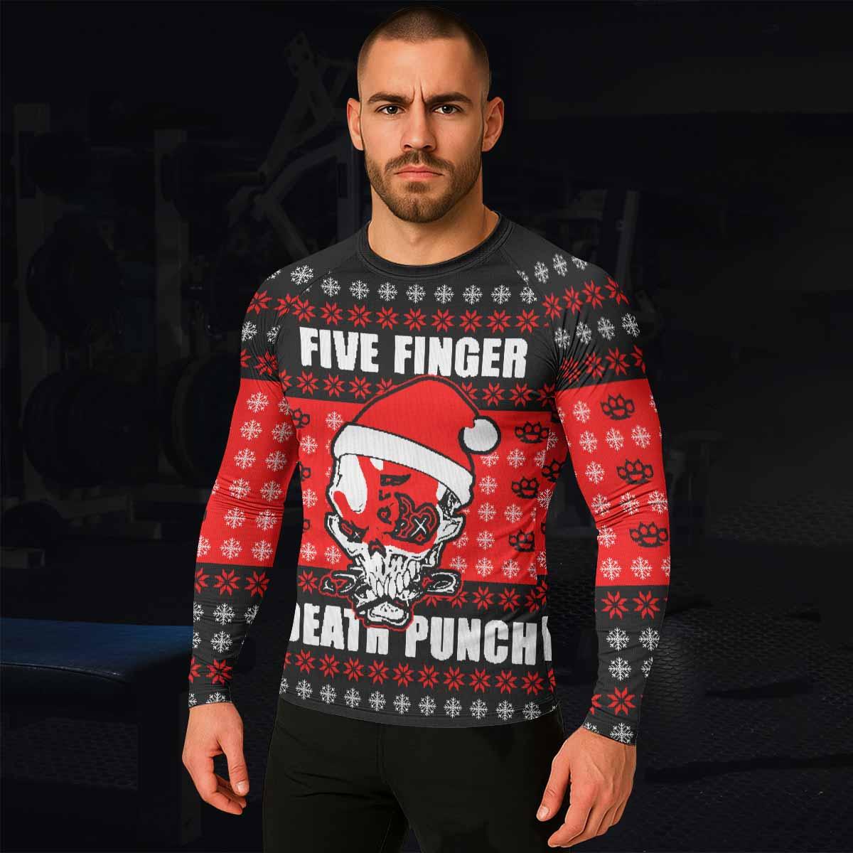 Five Finger Death Punch Ugly Heavy Metal Band Men's Rash Guard Long Sleeve - lifestyle view