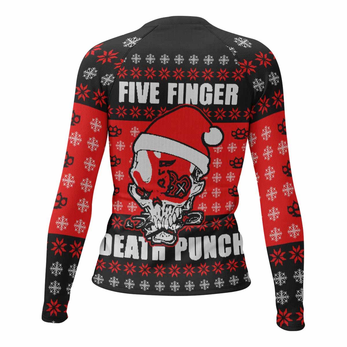 Five Finger Death Punch Ugly Heavy Metal Band Women's Rash Guard Long Sleeve - back view mockup