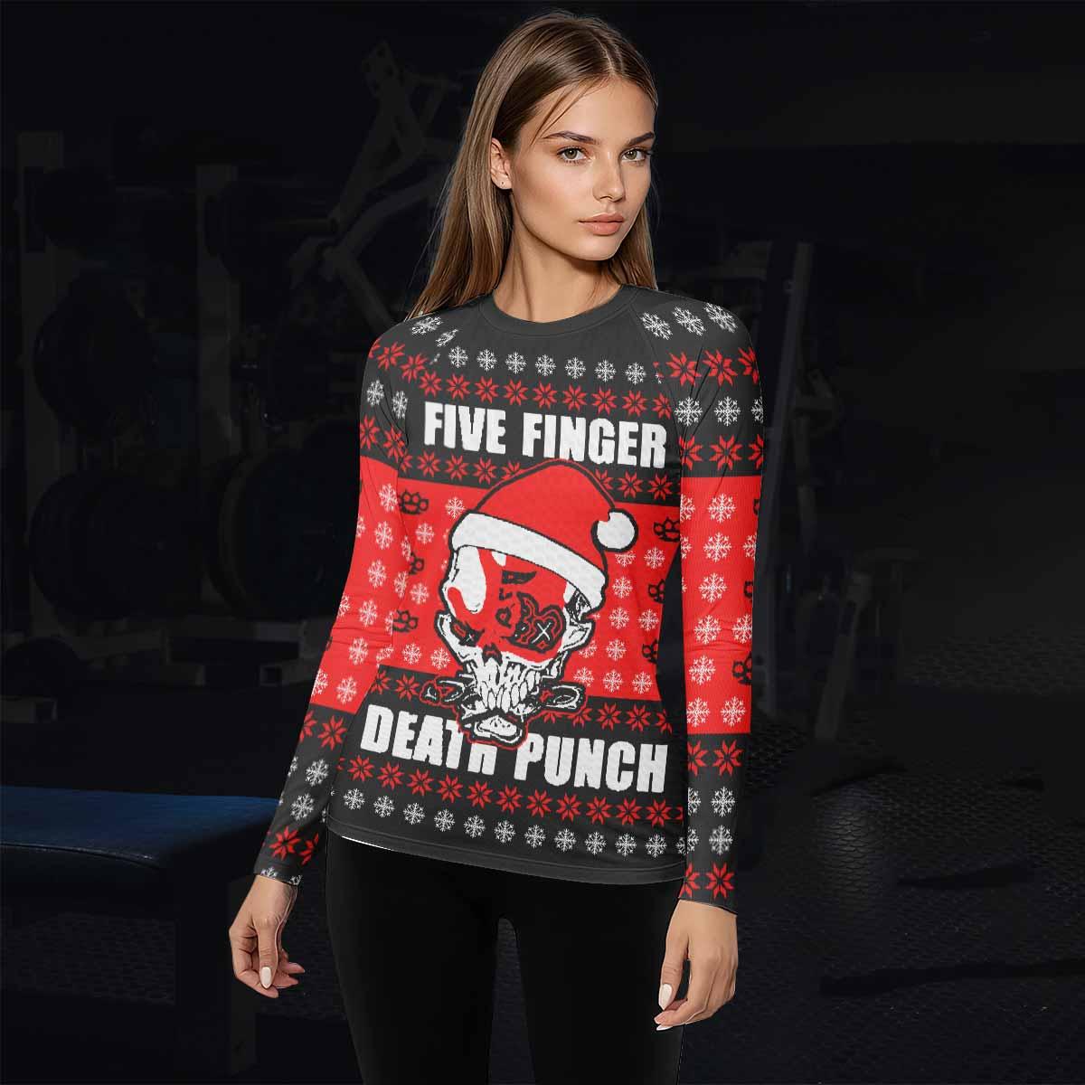 Five Finger Death Punch Ugly Heavy Metal Band Women's Rash Guard Long Sleeve - lifestyle view