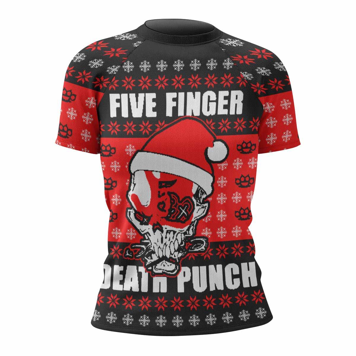 Five Finger Death Punch Ugly Heavy Metal Band Women's Rash Guard Short Sleeve - front view mockup