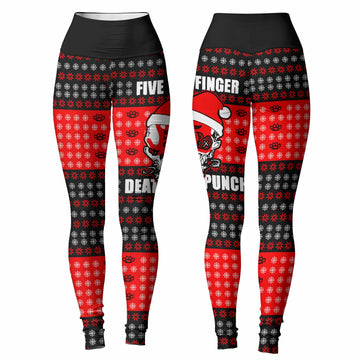 Five Finger Death Punch Ugly Heavy Metal Band Women's Leggings - front and back view