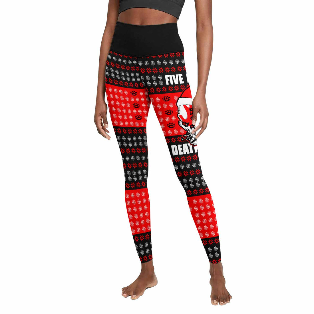 Five Finger Death Punch Ugly Heavy Metal Band Women's Leggings - front and back view