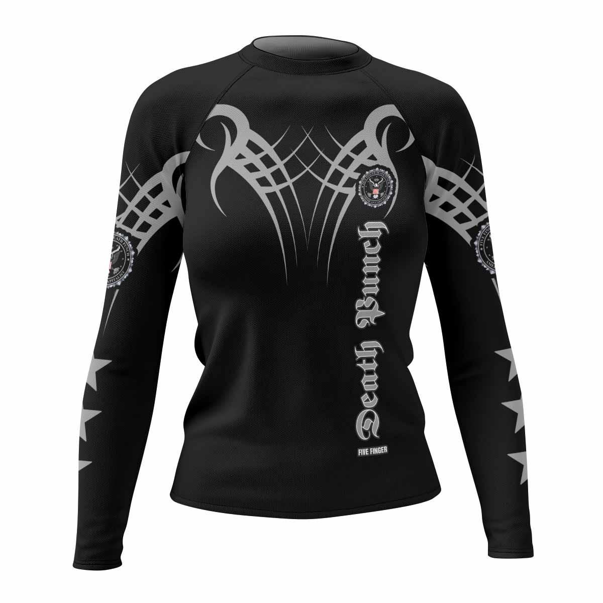 Five Finger Death Punch Women's Rash Guard Long Sleeve - front view mockup