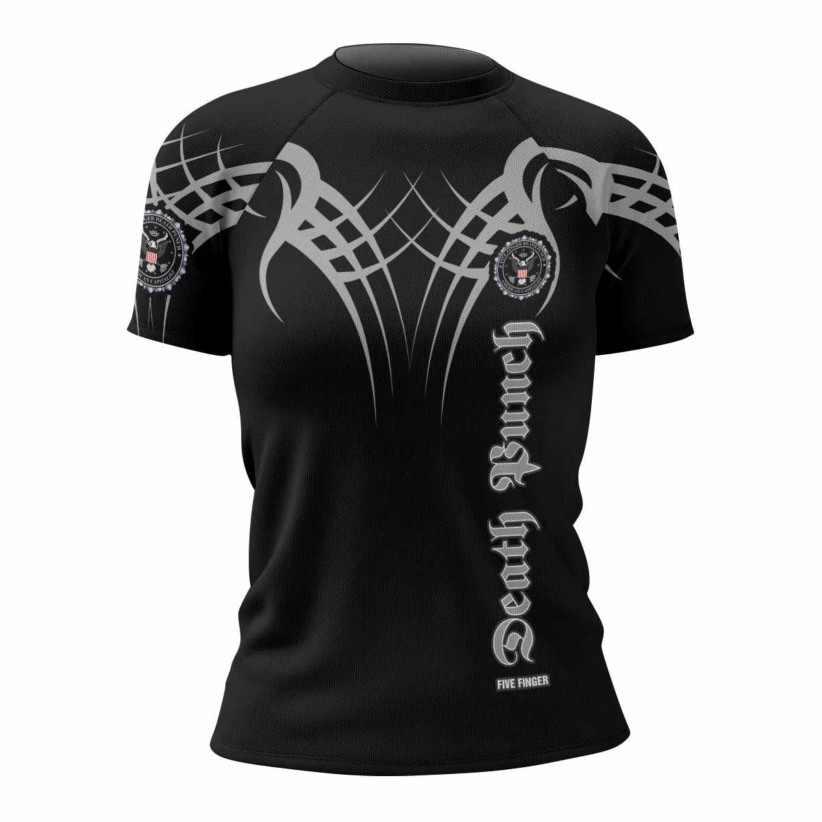 Five Finger Death Punch Women's Rash Guard Short Sleeve - front view mockup