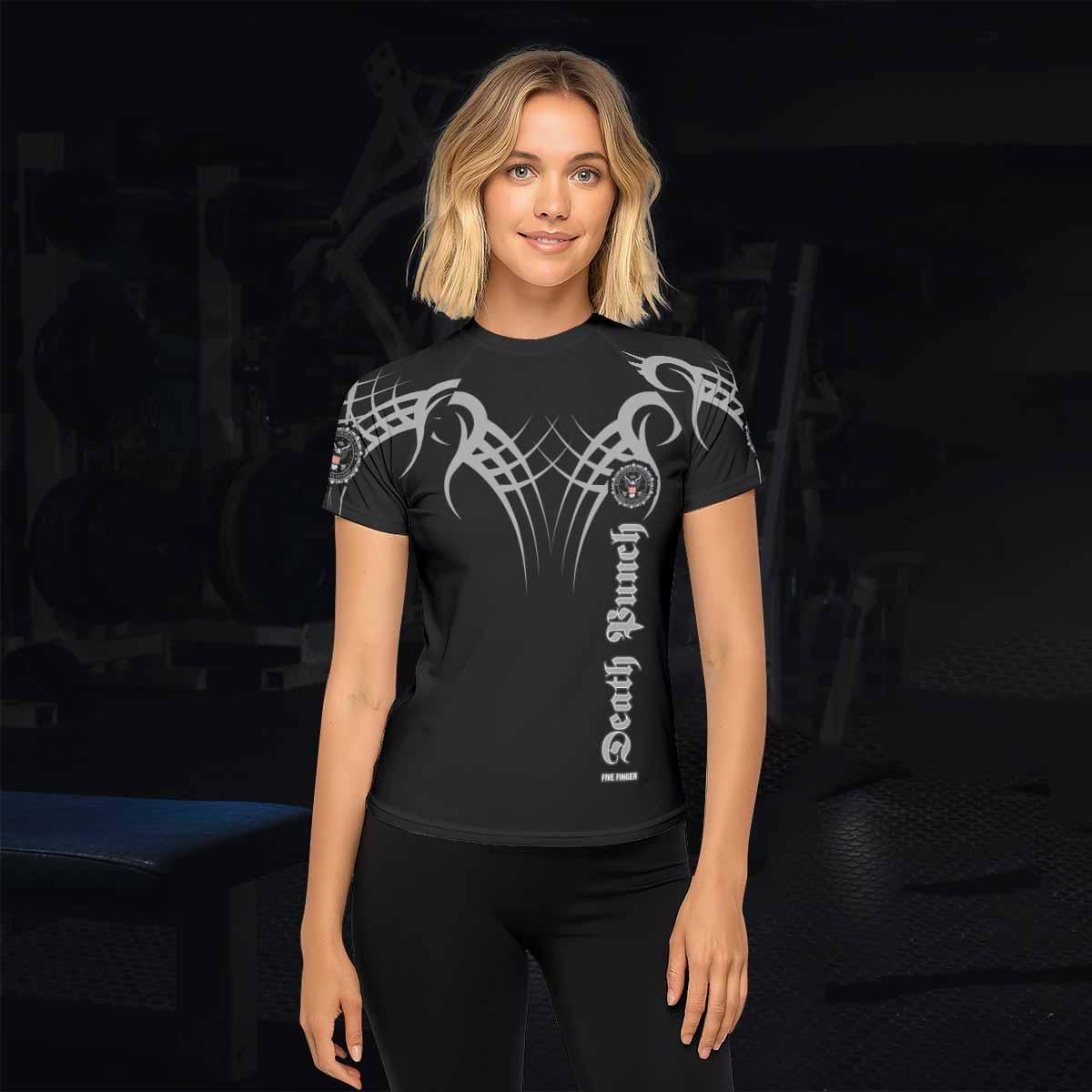 Five Finger Death Punch Women's Rash Guard Short Sleeve - lifestyle view