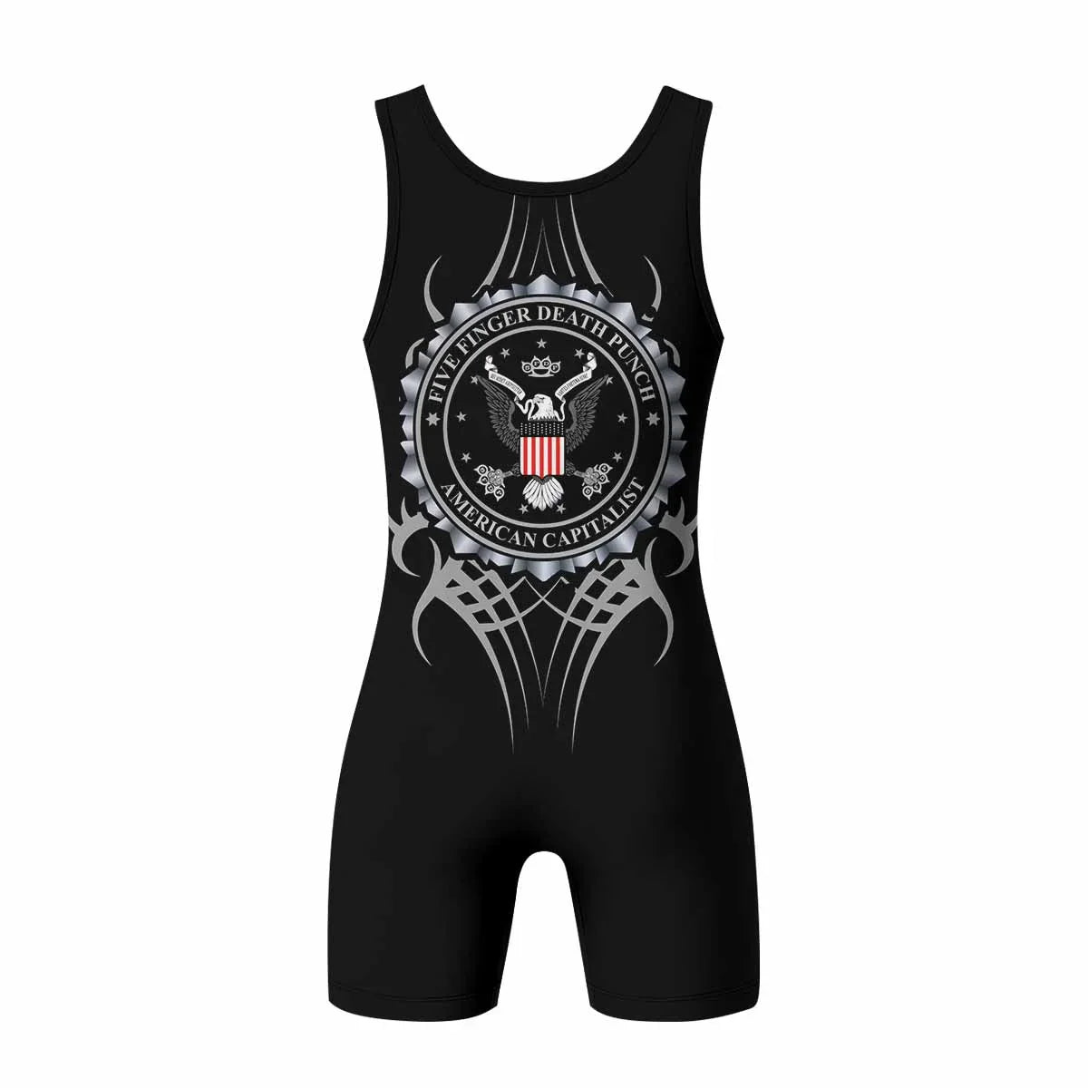 Five Finger Death Punch Wrestling Singlet - back view mockup