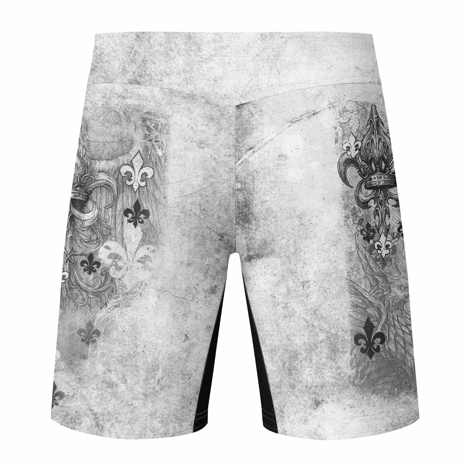 Fleur-de-Lis Rebirth Fight Shorts - back view mockup