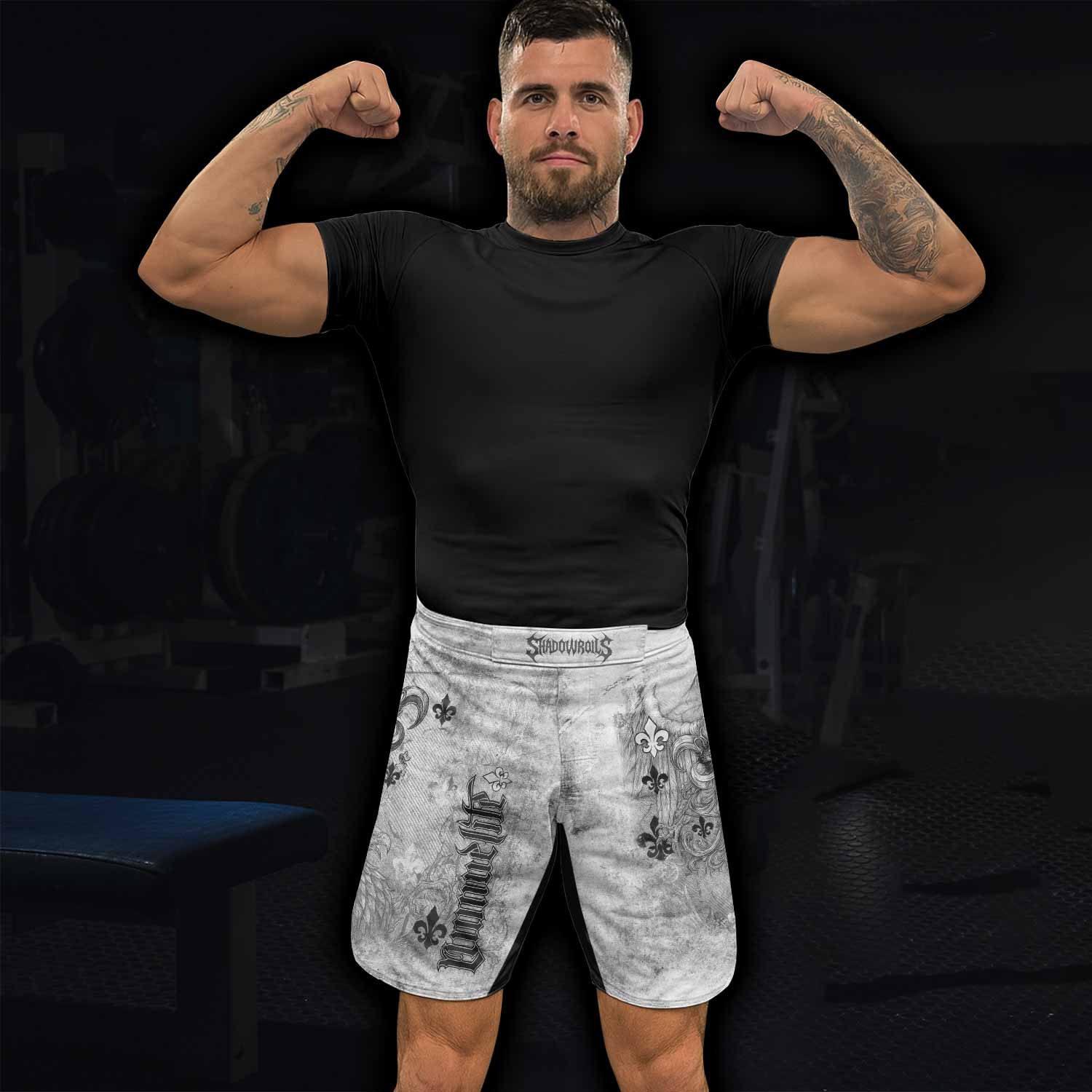 Fleur-de-Lis Rebirth Fight Shorts - lifestyle view