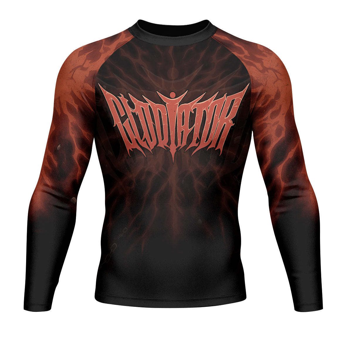 Gladiators' Last Stand Men’s Long Sleeve Rash Guard - front view mockup