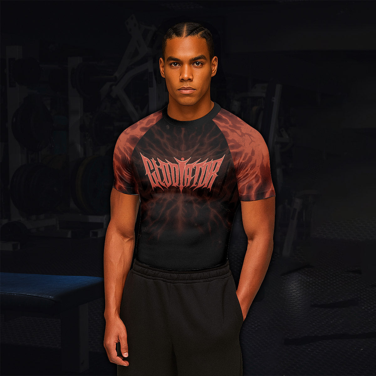 Gladiators' Last Stand Men’s Short Sleeve Rash Guard - lifestyle view