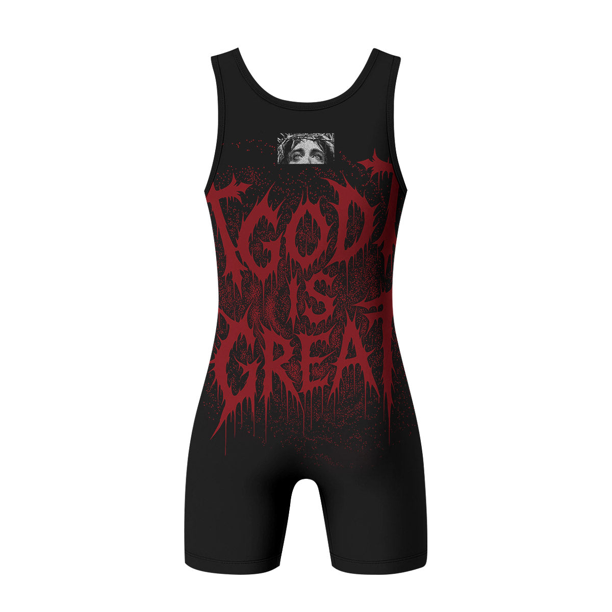 God Is Great Wrestling Singlet - back view mockup