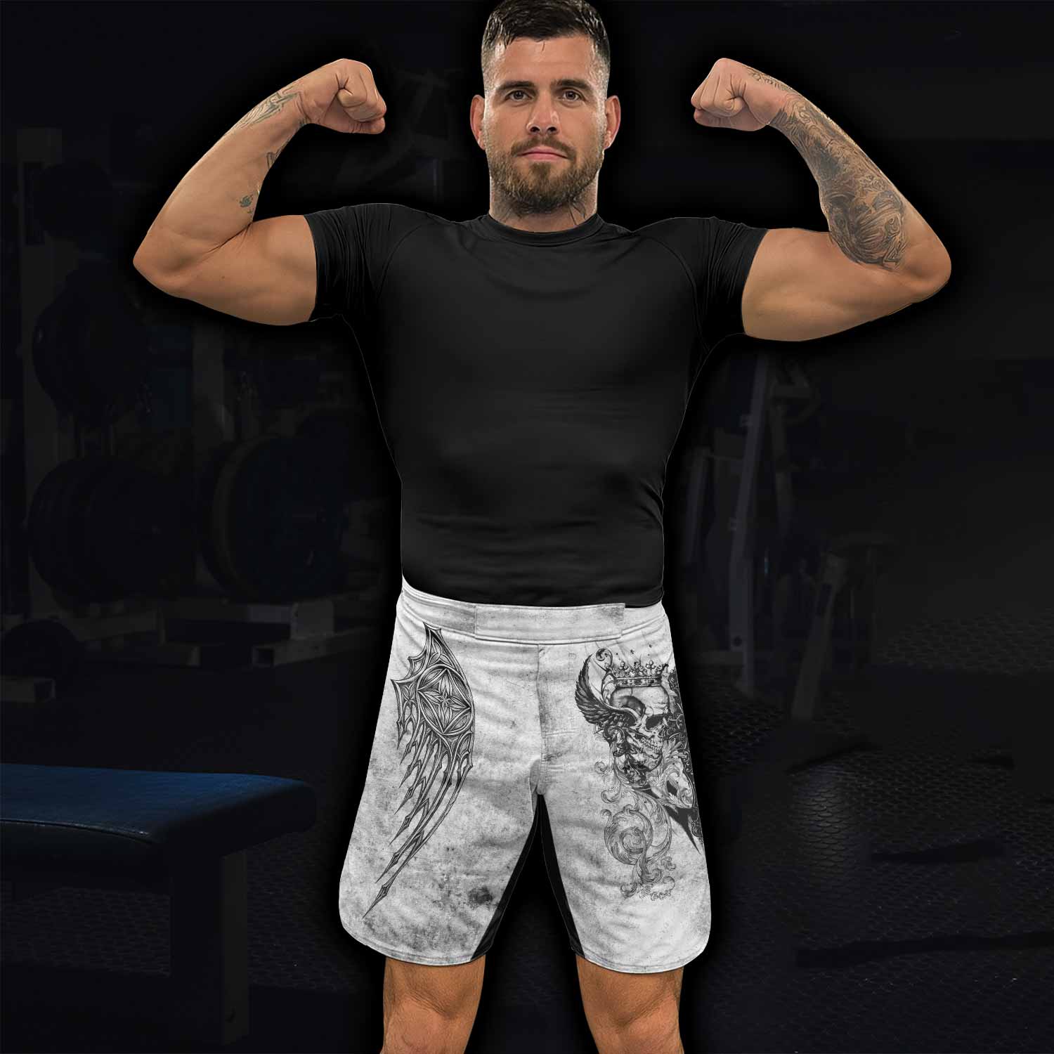 Gothic Angel Cross Fight Shorts - lifestyle view