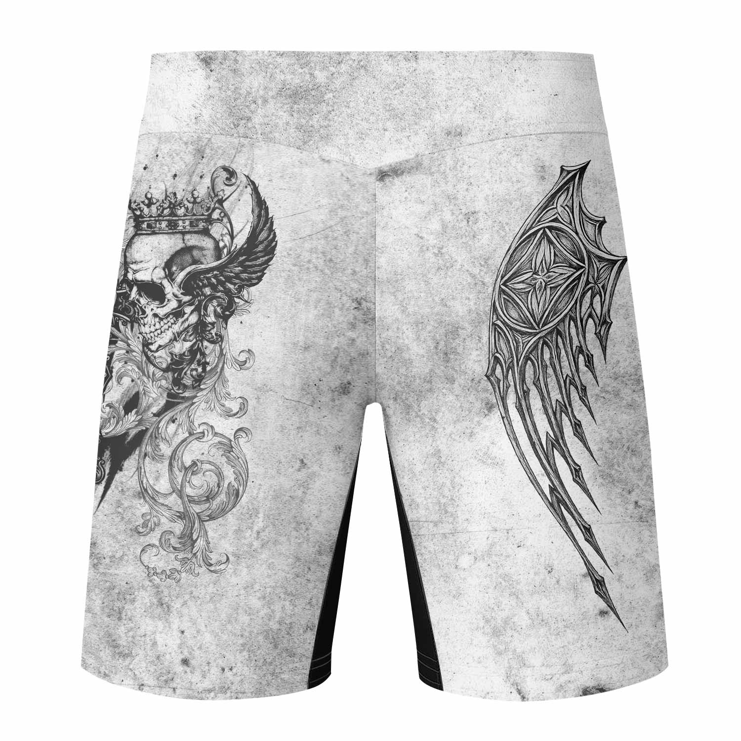 Gothic Angel Cross Fight Shorts - back view mockup