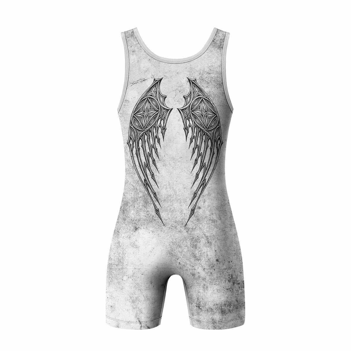 Gothic Angel Cross Wrestling Singlet - back view mockup