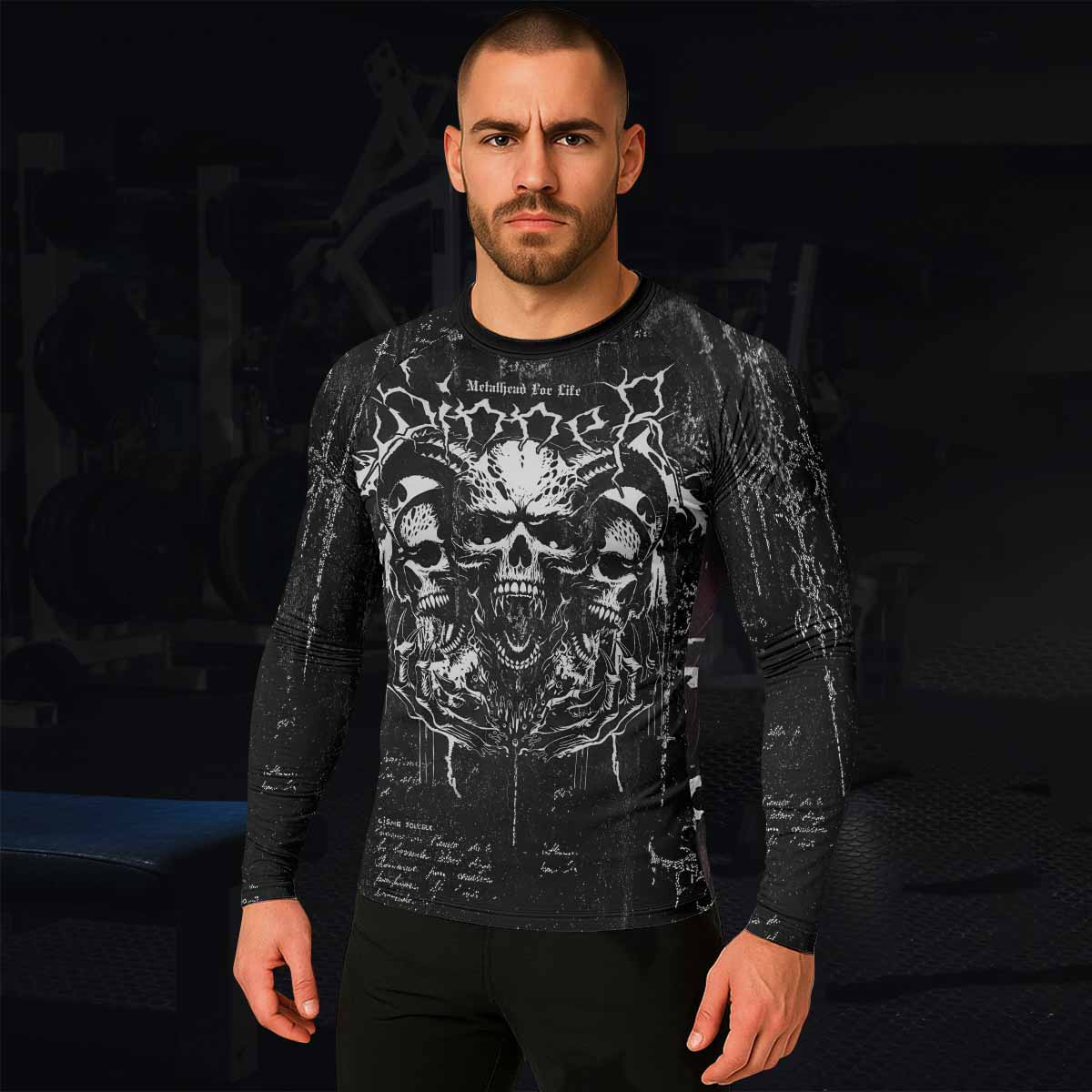 Hellborn Wrath Men's Rash Guard Long Sleeve - lifestyle view