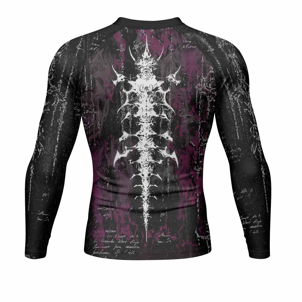 Hellborn Wrath Men's Rash Guard Long Sleeve - back view mockup 