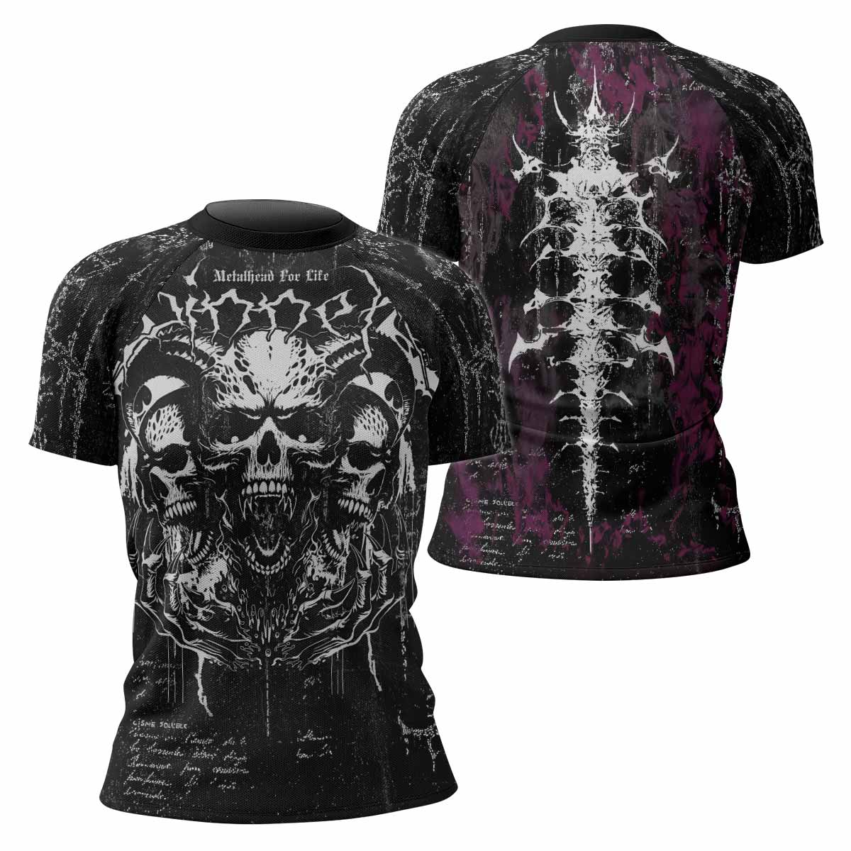 Hellborn Wrath Women's Rash Guard Short Sleeve - front and back view