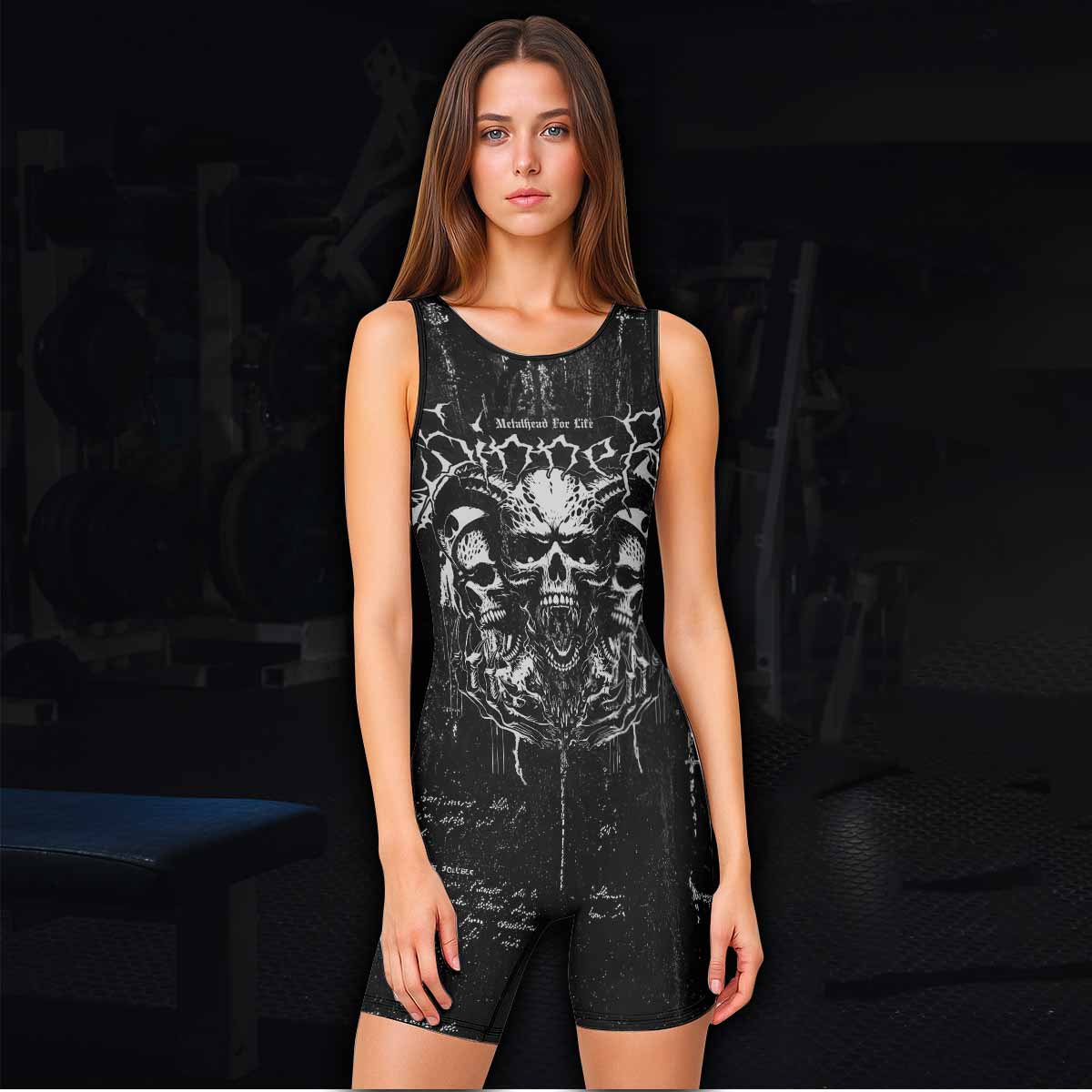 Hellborn Wrath Wrestling Singlet - women's lifestyle view
