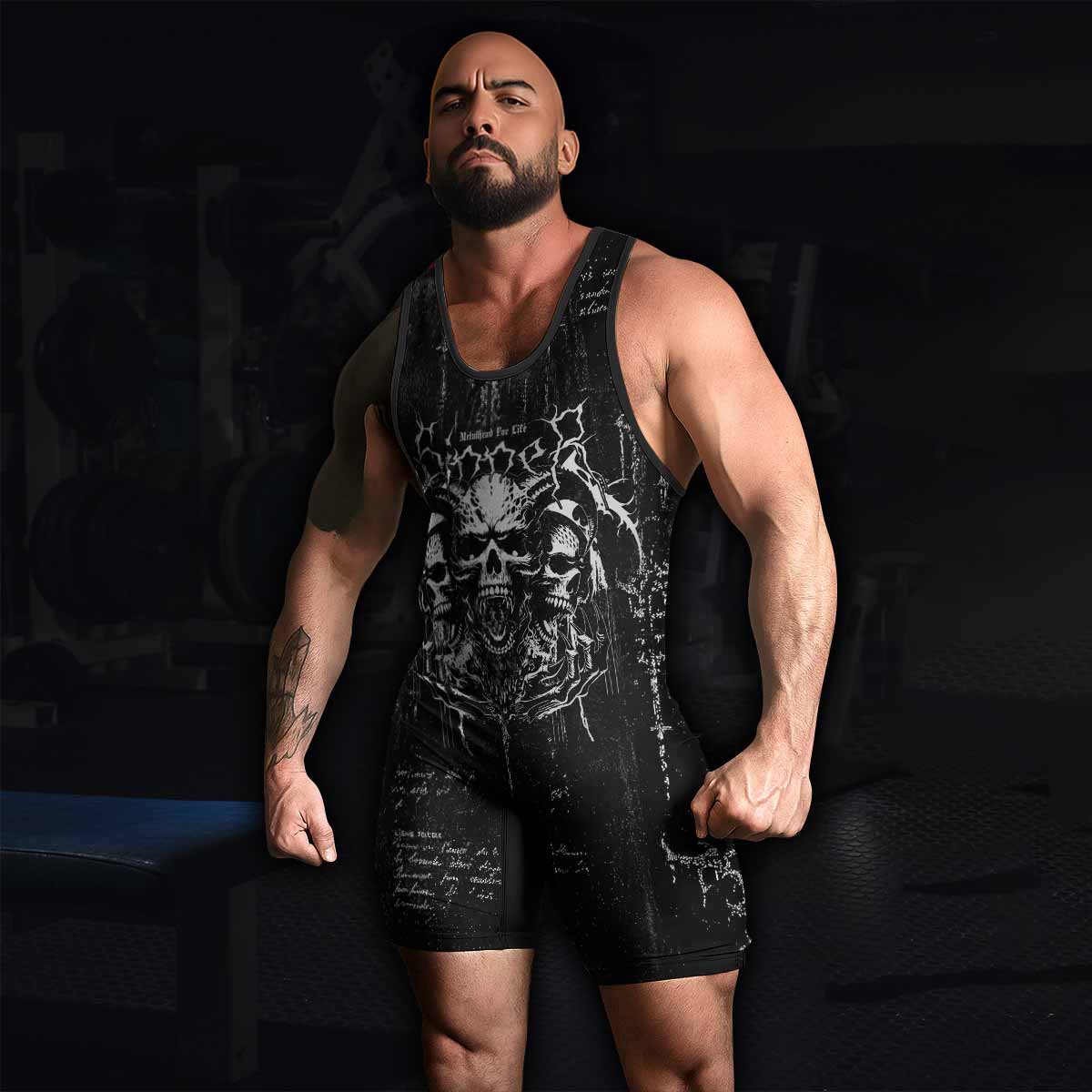 Hellborn Wrath Wrestling Singlet - men's lifestyle view