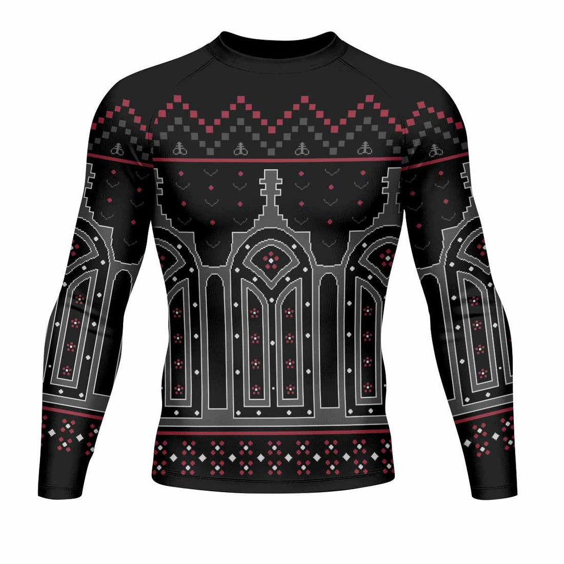 Hell's Gate Men's Rash Guard Long Sleeve - front and back view